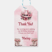ウェスタン女性のカーボーイ誕生日パーティーありがとう ギフトタグ (裏面)