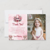 ウェスタン女性のカーボーイ誕生日パーティーの写真 サンキューカード (正面)