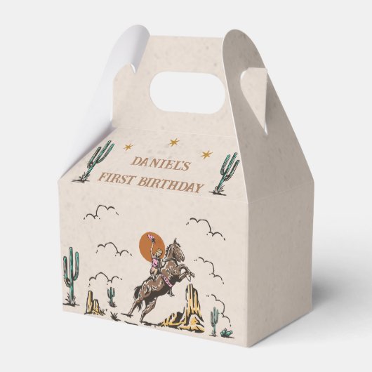 ウェスタン女性のカーボーイ誕生日パーティーの好意ボックス フェイバーボックス (裏面サイド)