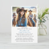 ウェスタン女性のカーボーイ15thバースデーパーティーへの招待 招待状 (スタンド正面)