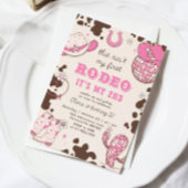 ウェスタン女性のカーボーイ2ndロデオ写真バースデーパーティー 招待状