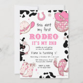 ウェスタン女性のカーボーイ2ndロデオ写真バースデーパーティー 招待状 (正面)