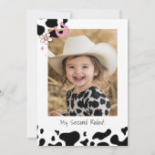 ウェスタン女性のカーボーイ2ndロデオ写真バースデーパーティー 招待状 (裏面)