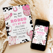 ウェスタン女性のカーボーイ2ndロデオ誕生日パーティー 招待状