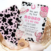 ウェスタン女性のカーボーイ2ndロデオ誕生日パーティー 招待状