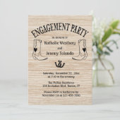 ウェスタン婚約パーティウッドカウボーイブートカントリー 招待状 (スタンド正面)