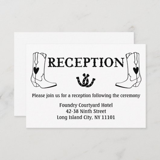 ウェスタン披露宴カウボーイブーツカントリーウェディング 招待状 (正面/裏面)
