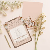 ウェスタン指名手配ポスターベビーガールシャワーゲームカード 招待状