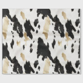 ウェスタン白黒グラム金ゴールドコウィド誕生日 ラッピングペーパー (フラット)