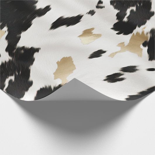 ウェスタン白黒グラム金ゴールドコウィド誕生日 ラッピングペーパー (角)