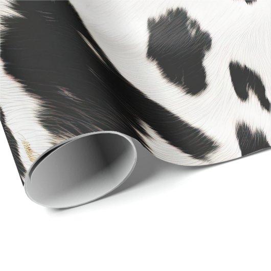 ウェスタン白黒グラム金ゴールドコウィド誕生日 ラッピングペーパー (ロールコーナー)