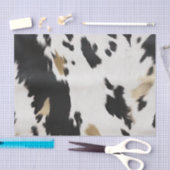 ウェスタン白黒金ゴールド牛革誕生日 薄葉紙 (クラフト)