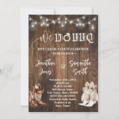 ウェスタン私たちはBBQカップルのシャワーカントリーブーツをする 招待状 (正面)