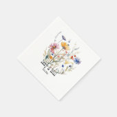 ウェスタン秋ワイルドフラワーズテラコッタブルーカスタムホテル スタンダードカクテルナプキン (角)