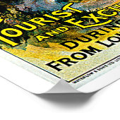 ウェスタン素晴らしレイルウエールズヴィンテージトラベルアート ポスター (角)