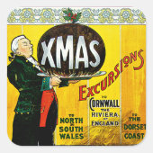 ウェスタン素晴らし鉄道クリスマス遠足 スクエアシール (正面)