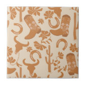 ウェスタン素朴アーストーンカントリーカウボーイブーツ タイル (正面)