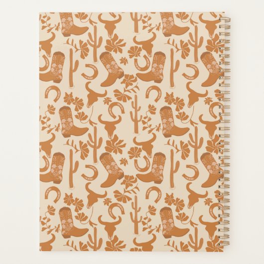 ウェスタン素朴アーストーンカントリーカウボーイブーツ プランナー手帳 (裏面)