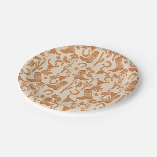 ウェスタン素朴アーストーンカントリーカウボーイブーツ ペーパープレート (アングル)