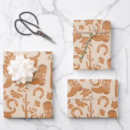 ウェスタン素朴アーストーンカントリーカウボーイブーツ ラッピングペーパーシート