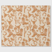 ウェスタン素朴アーストーンカントリーカウボーイブーツ ラッピングペーパー (フラット)