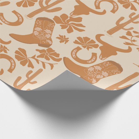 ウェスタン素朴アーストーンカントリーカウボーイブーツ ラッピングペーパー (角)