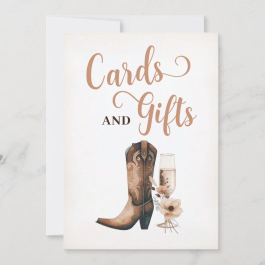 ウェスタン素朴ウェディングカードとギフトサイン 招待状 (正面)
