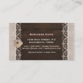 ウェスタン素朴ウッドレース&バーラップビジネスカード 名刺 (裏面)