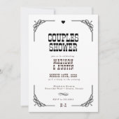 ウェスタン素朴カウボーイカップルブライダルシャワー 招待状 (正面)