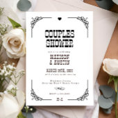 ウェスタン素朴カウボーイカップルブライダルシャワー 招待状