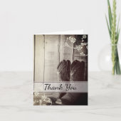 ウェスタン素朴カウボーイブーツ悔やみや弔慰ありがとう サンキューカード (正面)