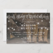 ウェスタン素朴カウボーイブーツ2ブライダルシャワー 招待状 (正面)