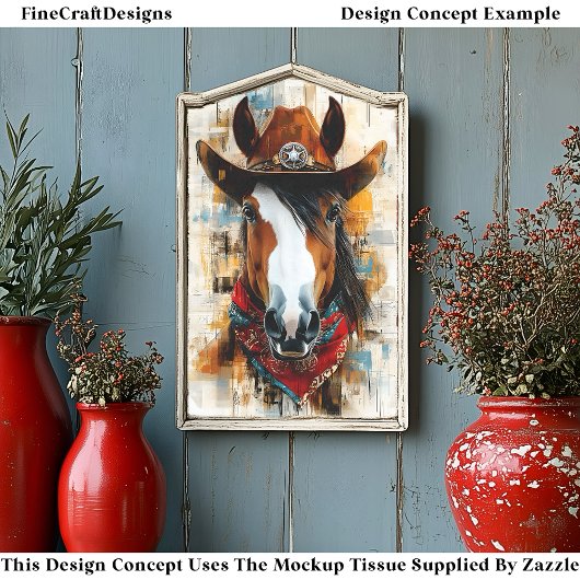 ウェスタン素朴カウボーイホースポートレートDE2デクページ 薄葉紙