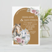 ウェスタン素朴カウボーイボホフローラズ結婚 招待状 (スタンド正面)