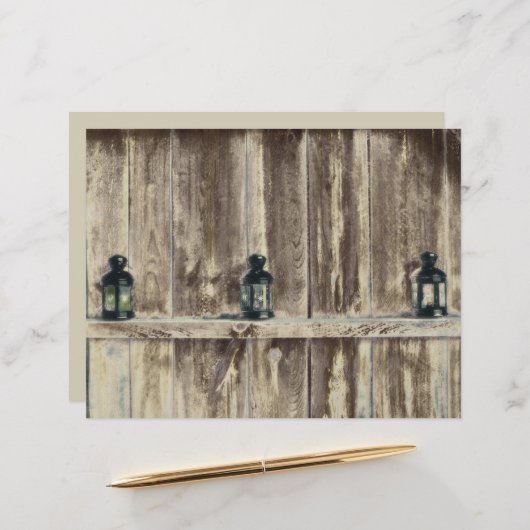 ウェスタン素朴カントリーウッドバーンランタン (正面/裏面インサイチュ)