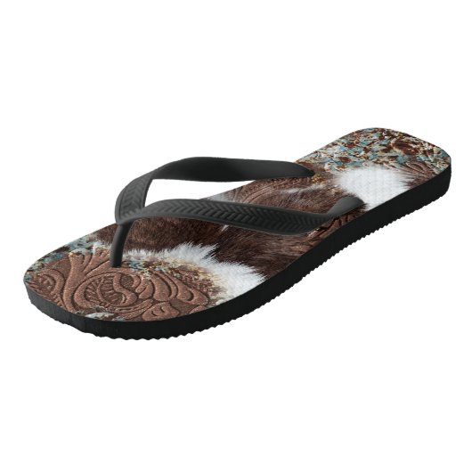 ウェスタン素朴カントリーカウボーイ女性のカーボーイスタイル ビーチサンダル (アングル)