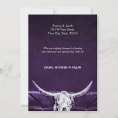 ウェスタン素朴カントリーダークパープルブルスカル セーブザデート (裏面)