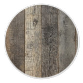 ウェスタン素朴カントリーファームハウスグレーバーンウッド セラミックノブ (正面)