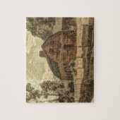 ウェスタン素朴カントリーファームハウスシックレッドバーン ジグソーパズル (縦)