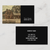 ウェスタン素朴カントリーファームハウスシックレッドバーン 名刺 (正面/裏面)