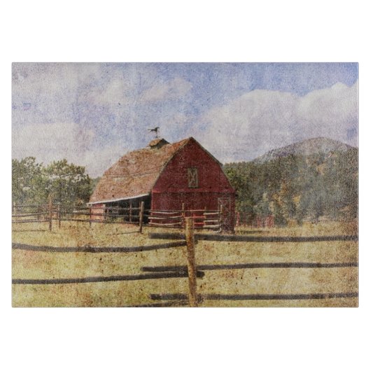 ウェスタン素朴カントリーファームレッド初期のバーン カッティングボード (正面)