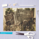 ウェスタン素朴カントリーブラウンヴィンテージファームワゴン 薄葉紙 (クラフト)