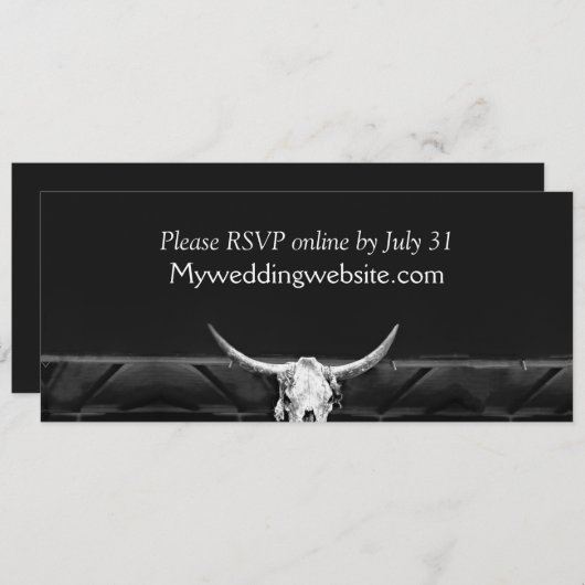 ウェスタン素朴カントリーブラックアンドホワイトブルスカル (正面/裏面)