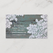 ウェスタン素朴カントリーホワイトレースティール(緑がかった色)バーンウッド 名刺 (裏面)