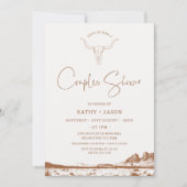 ウェスタン素朴カントリーロデオカップルズシャワーブライダル 招待状 (正面)