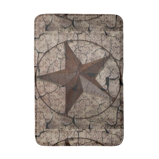 ウェスタン素朴カントリー初期のテキサス州スター バスマット (正面縦)