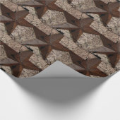 ウェスタン素朴カントリー初期のテキサス州スター ラッピングペーパー (角)