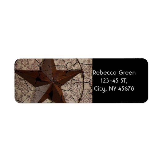 ウェスタン素朴カントリー初期のテキサス州スター ラベル (正面)