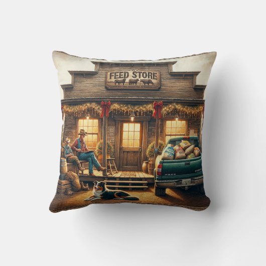 ウェスタン素朴カントリー食べ物を与えストストア クッション (裏面)