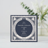 ウェスタン素朴カントリーQRコードヴィンテージウェディング 招待状 (スタンド正面)